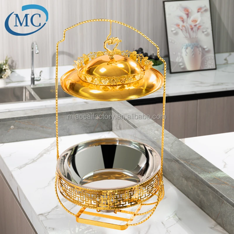 Luxury Chafing Dish Buffet Set High Capacity Dome Chafing Buffet Dishes Stainless Steel Chafing Dish 8 Liter