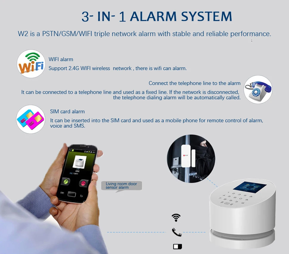 Kerui security sensor alarm system WIFI gsm alarm smart home security alarm system kit