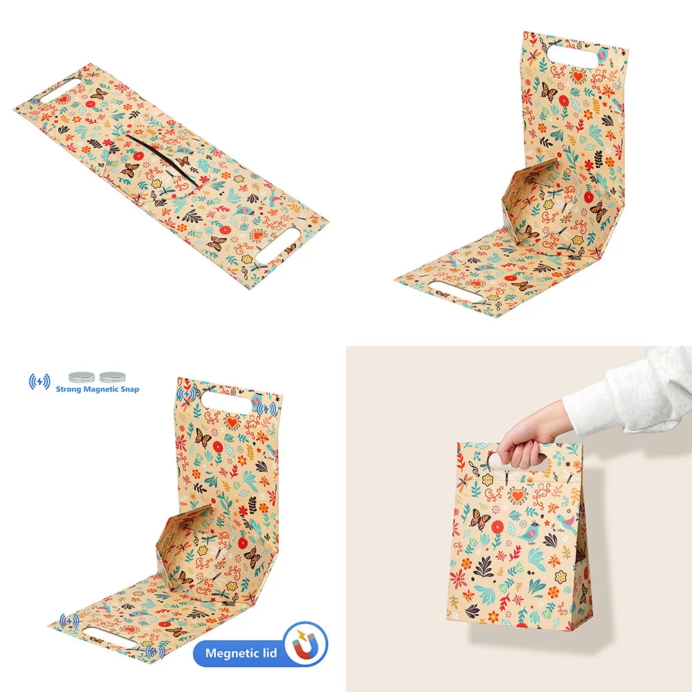 Custom Luxury Packaging Boxes Folding Magnetic Gift Cardboard Box with Handle