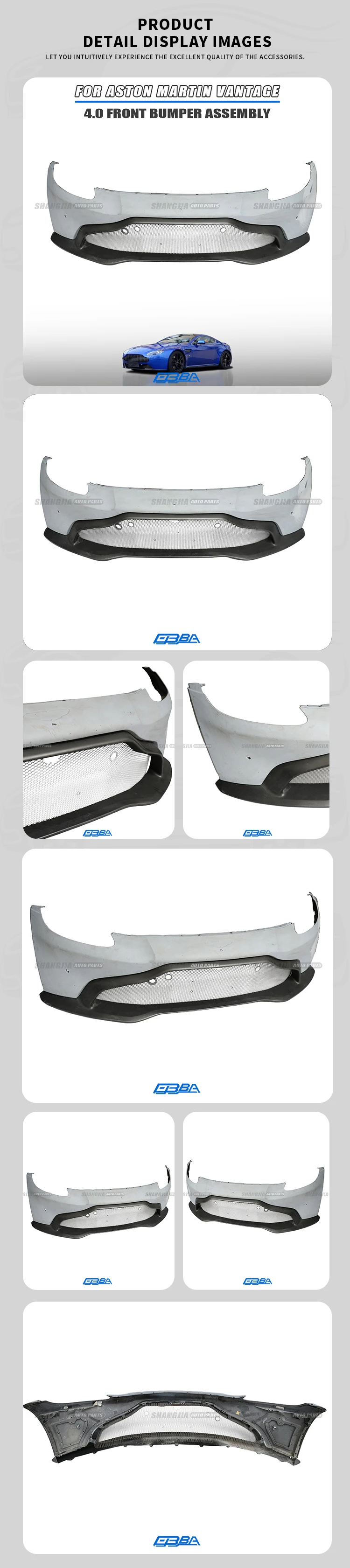 Plastic Front Bumper Assembly For Aston Martin Vantage 4.0 19-23 OE KY63-17D957-AE KY63-17626-AA Car Front Bumper Unit Body Kits factory