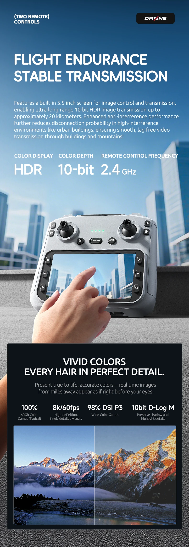 P31 Pro RC Quadcopter Brushless Motor 1080p FHD Camera Foldable Design 2KM Transmission 5G/2.4GHz App Control GPS White Drone