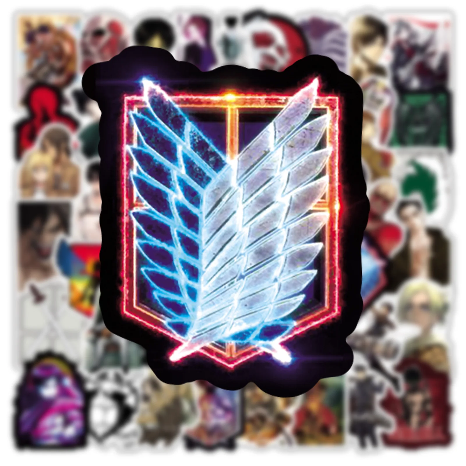 50件酷动漫日本攻击泰坦贴纸儿童礼品玩具装饰瓶杯冰箱笔记本电脑贴纸