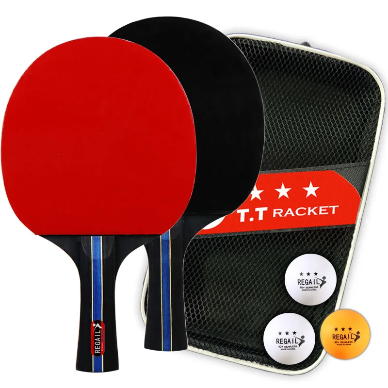 REGAIL 7 layer black wooden 3 Star Table Tennis Rackets,ping Pong 