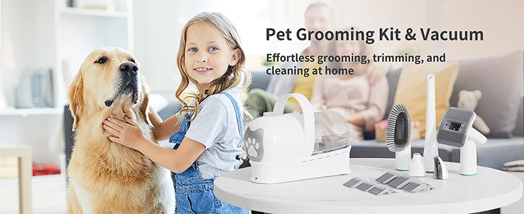 7-in-1 pet grooming vacuum kit 99% hair collection low noise dog cat