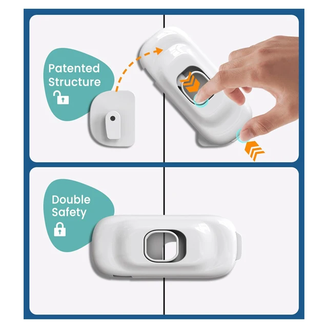 Plastic Child Safety Cabinet Refrigerator Lock for Door Oven & Drawer in Kitchen-Baby Refrigerator Safety Lock