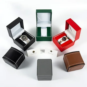 Elegant Luxury Custom Logo Leather Watch Boxes Custom Size Accepted Acceptable Customer's Logo Customized