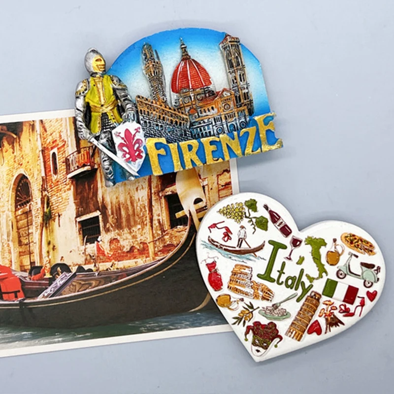 5 Attrazioni Roma, Venezia, Firenze, Milano, Pisa d'Italia 3D Frigo Magnete Viaggio Souvenir Regalo Collezione Casa Cucina Decorazione Magnetica Sticker Craft