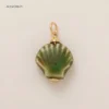 Cyan shell pendant-Gold