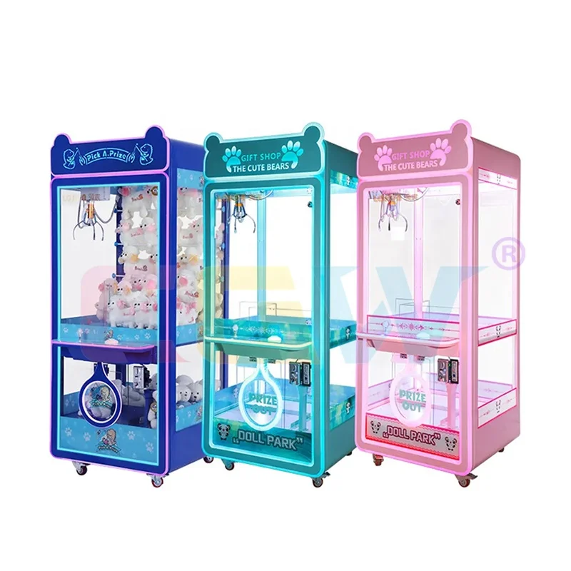 Factory Wholesale Coin Operated Prize Vending Game Arcade Machine Led Candy Crane Toy Claw Machine Malaysia