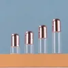 Transparent roller bottle + rose gold cap