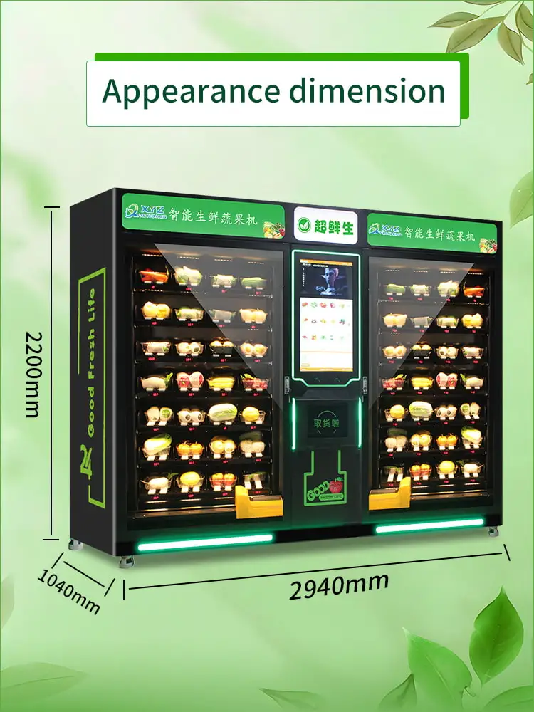 XYZ Custom Touch Screen Vending Machine for Fresh Foods
