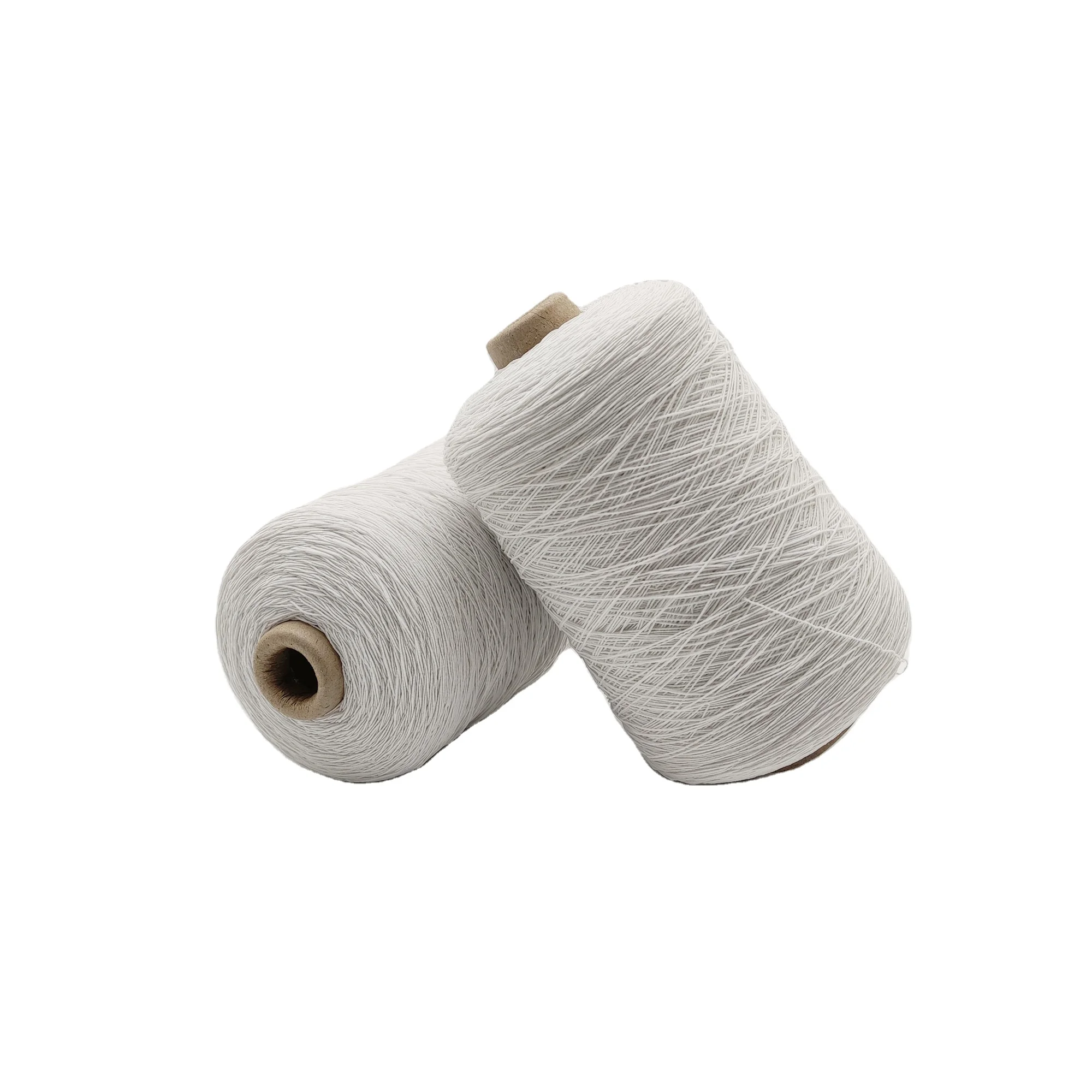 Professional production 100#/50/50 white polyester rubber covered yarn from China factory