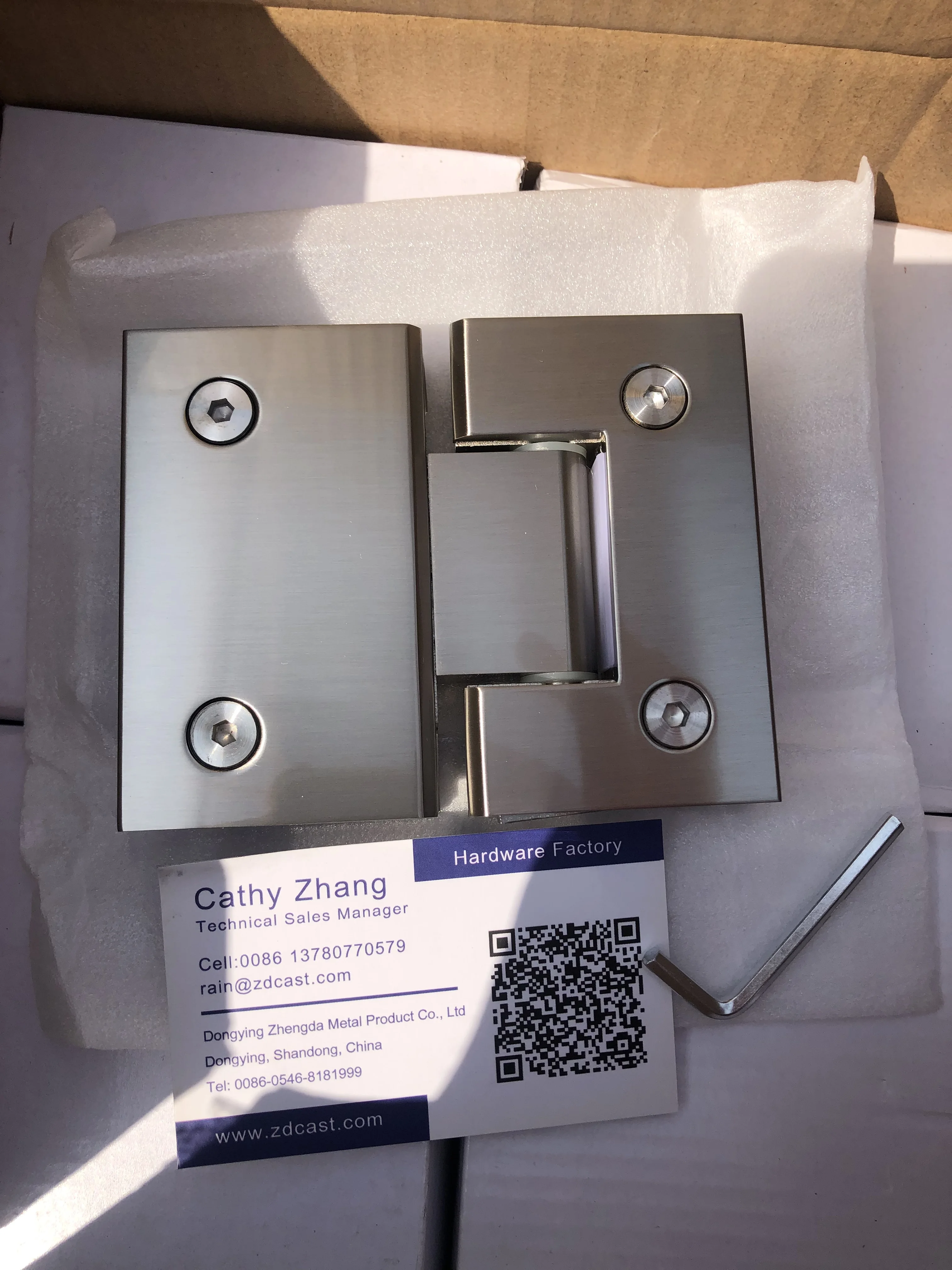 Hardware Stainless Steel Frameless Framed Concealed Pivot Mirror Glass