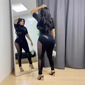 European American Cross-border Sexy High-needle Hollow Out Thickened One-piece Pajamas Tight Temptation Stock