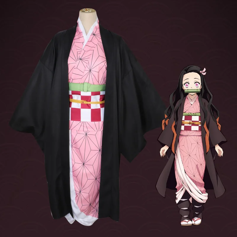 Japanese Anime Clothing Tanjiro Kamado Kids Adults Demon Slayer Cosplay 