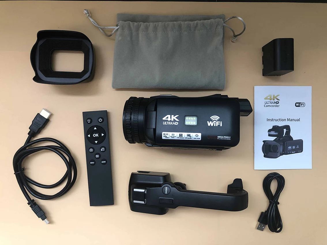 Jas200-Caméscope Ultra HD 4K, Original, Caméra de streaming 64MP, Écran  tactile 4.0 , Caméra vidéo numérique