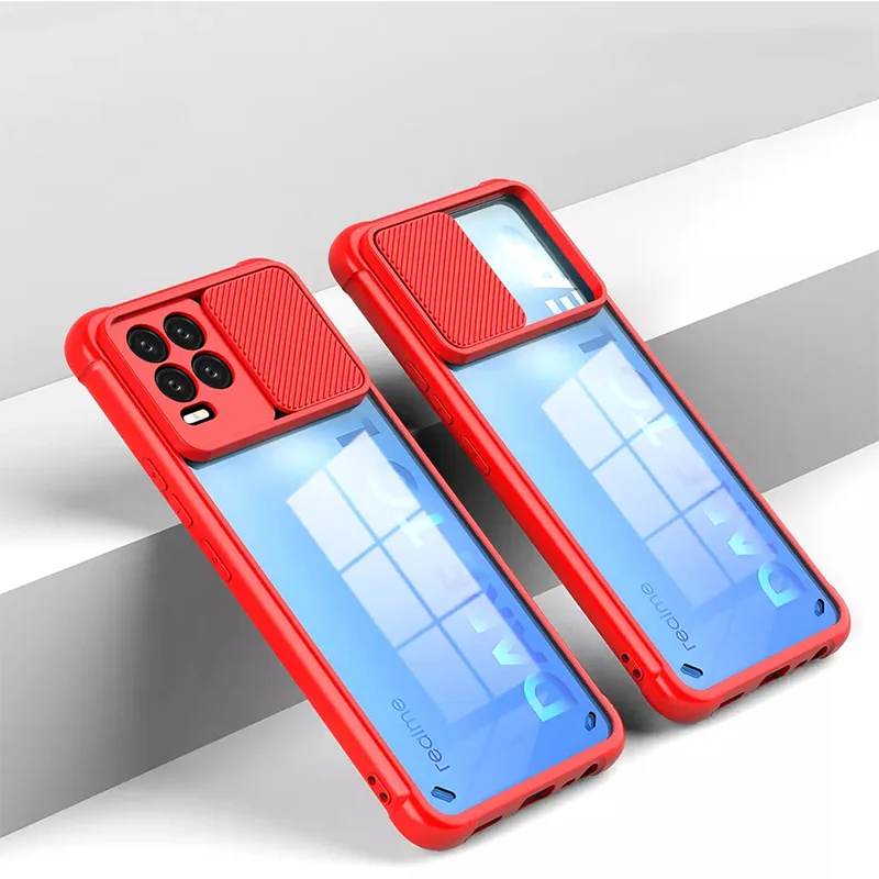 Slide Camera Lens Protection Phone Case for Oppo Reno 5 Pro Realme8 C12 C20 C3 5S 5i Back Cover Phone Case
