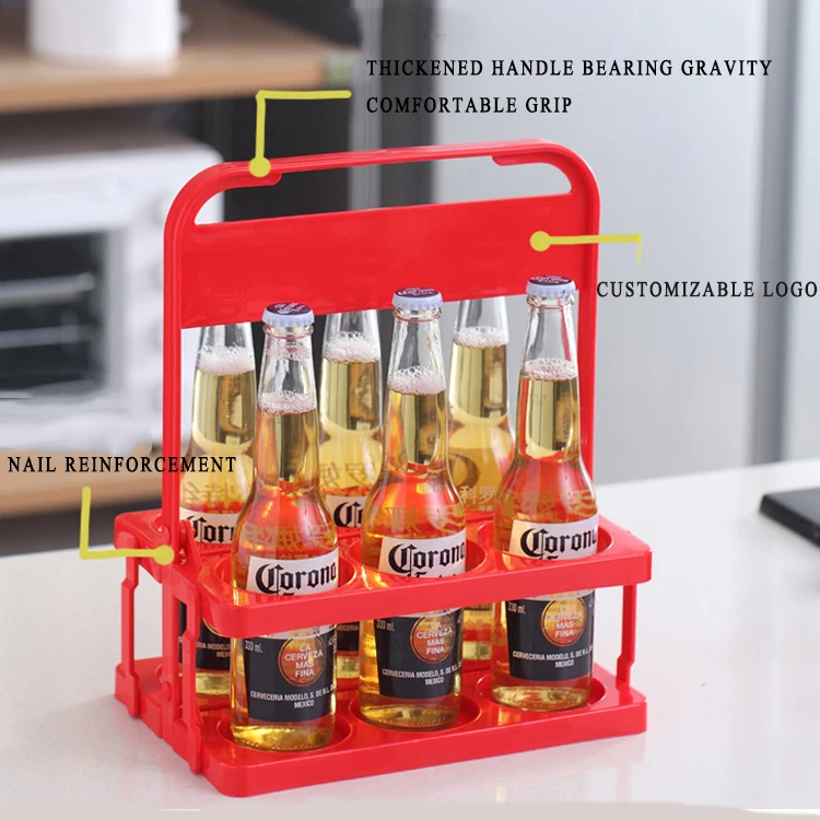 Portable Foldable 6 Pack Beer Display Plastic Beer Container Champagne ...