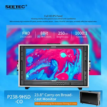 SEETEC P238-9HSD-CO 23.8" FHD Broadcast Monitor, 3G-SDI Loop-through, 4K   Support, Tally Lights, Custom Logo Welcome detail image