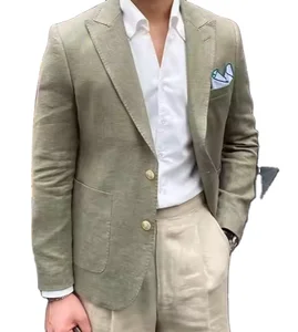 Hot Sale Men's Casual Summer Linen Blazers Single Breasted Fashion Wholesale From Factory