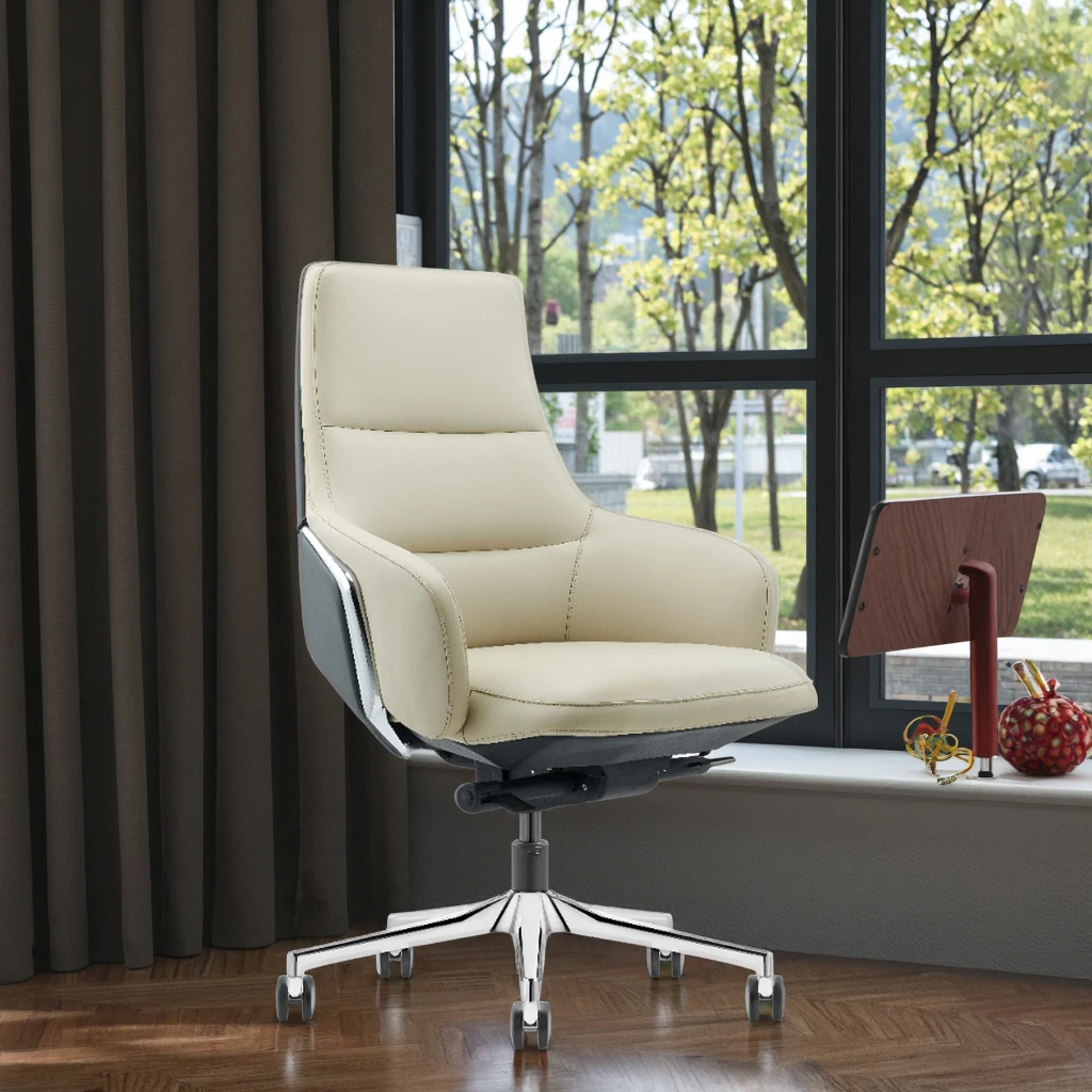 Multifunctional Leather Ergonomic Modern Office Chair with Adjustable Height for Commercial Use 6