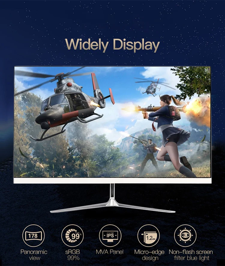 Oscan 4K 144hz 27" Gaming Curved Display Pc LCD Smart Display Desktop Cpu Computer Monitor