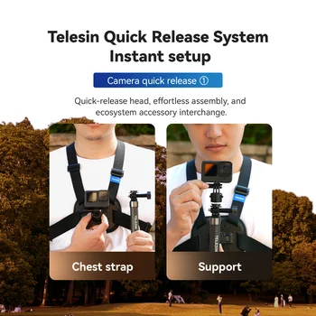Telesin New Upgrade Action Camera Mount Accessories for Go Pro Quick Release Vest Chest Strap for gopro Camera detail image