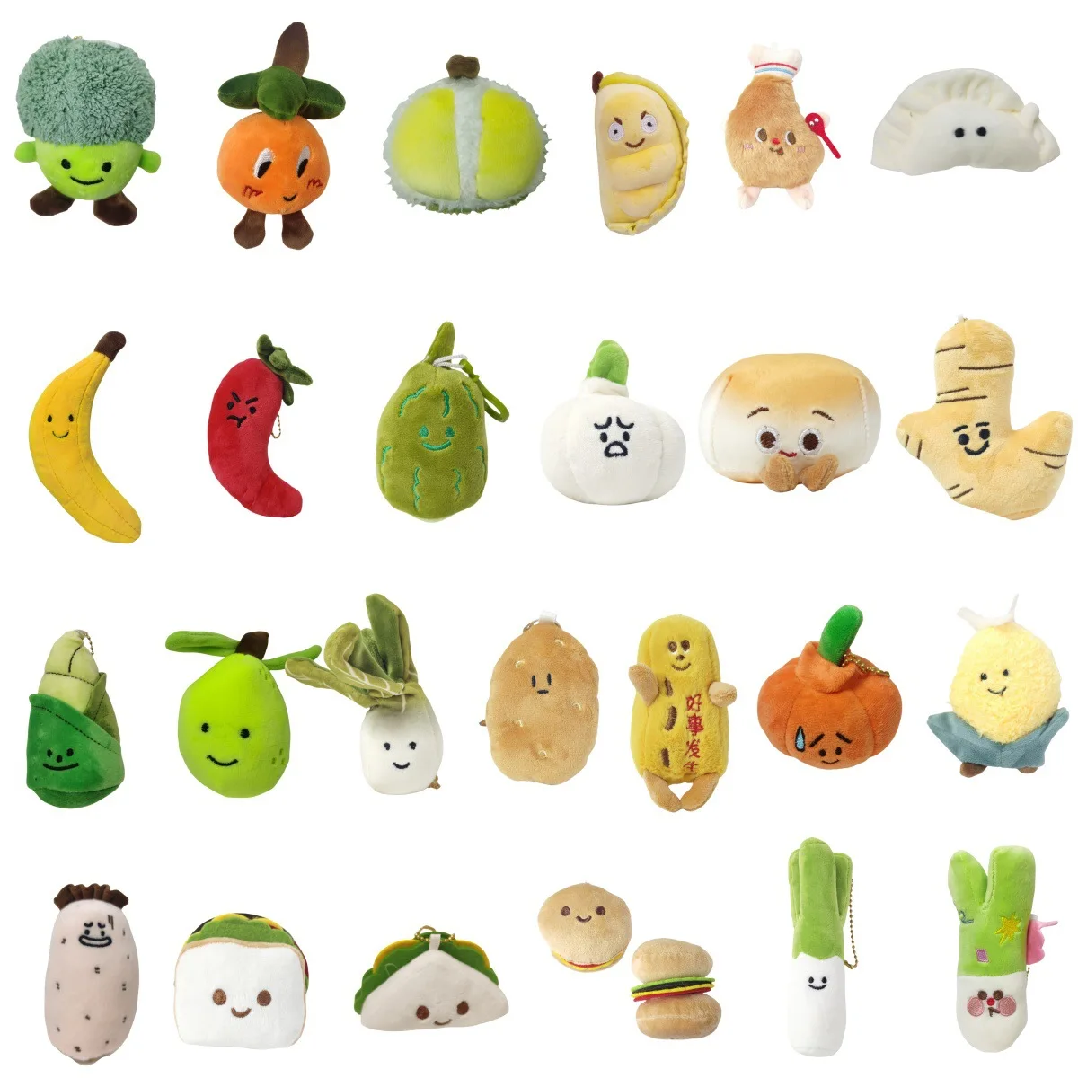 Customized Vegetables Interesting Expressions Onions Ginger Garlic Fruits Plush Pendants Keychains Dolls Machine Dolls Wholesale