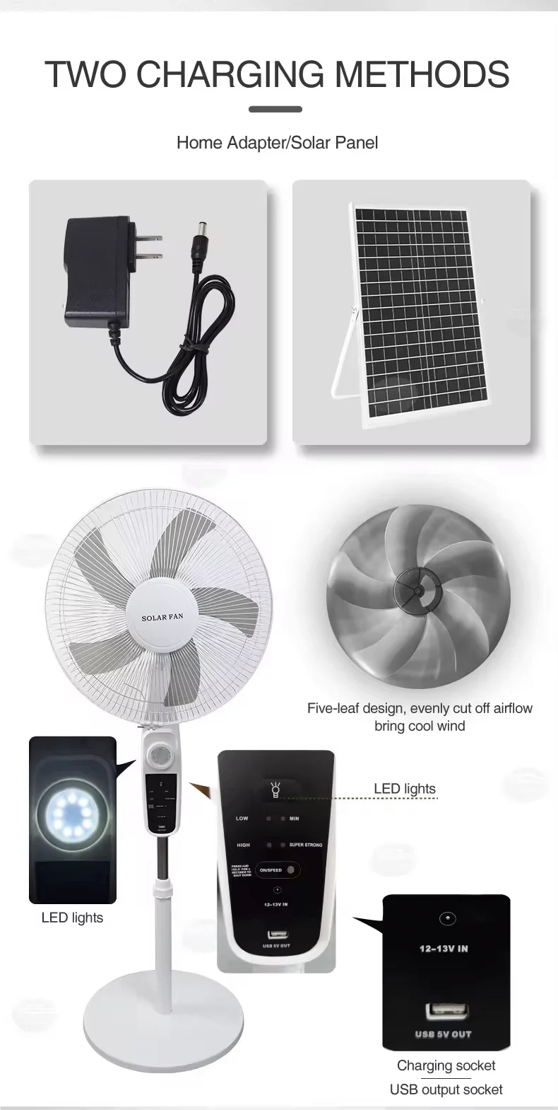 Table Fan, Solar, Portable - detail 18