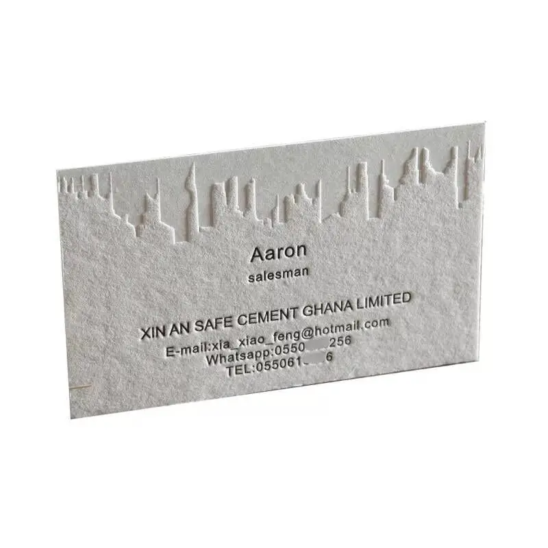 Роскошная печать на заказ гравированная/тисненая г/м2 хлопчатобумажная картонная визитная карточка