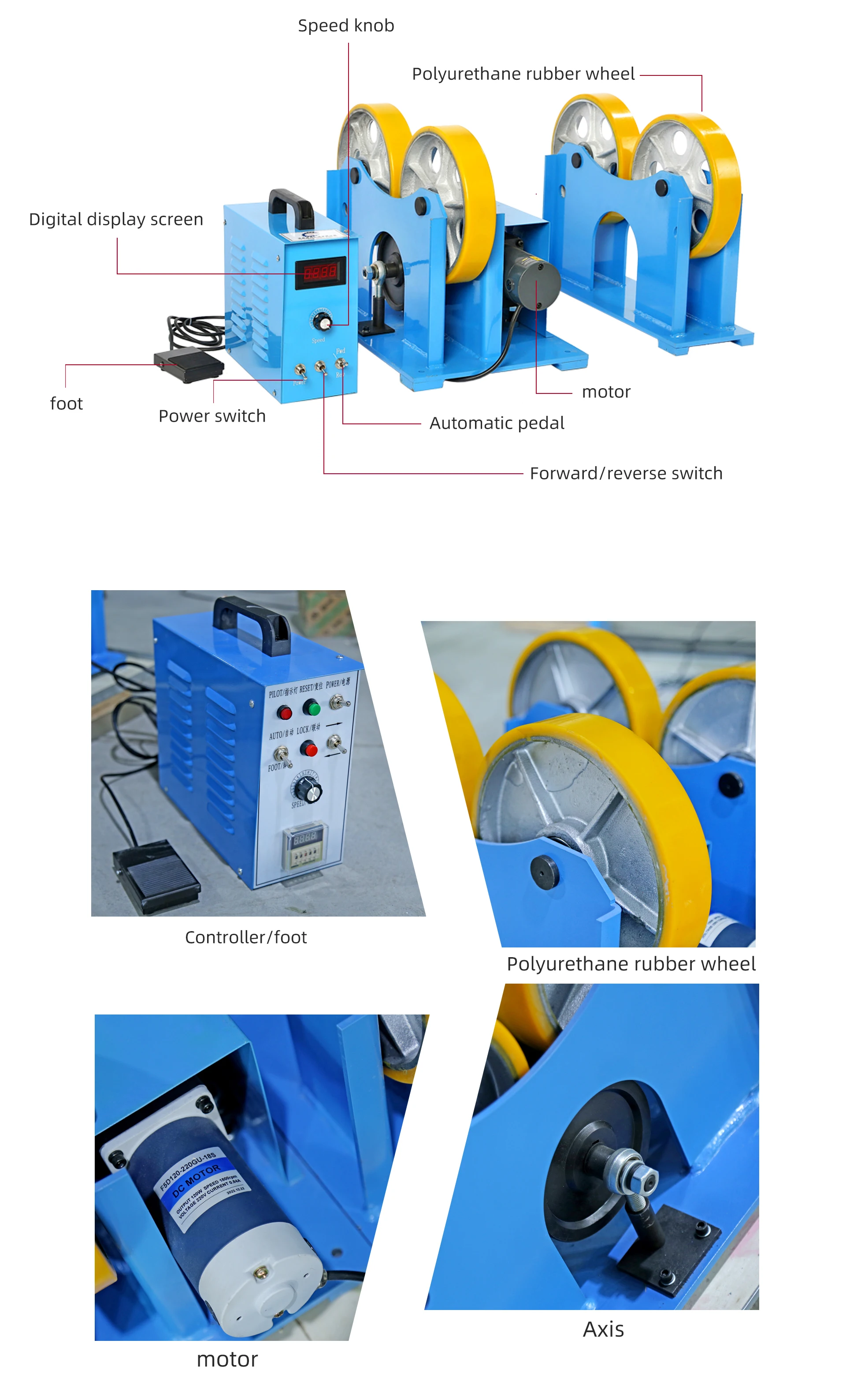 1 Ton Self-aligned Welding Rotator/3 Ton Automatic Welding Turning ...
