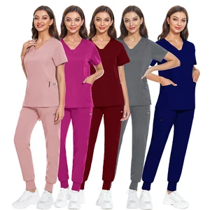 Fashionable Breathable Spandex Woven Women's Jogger Nursing Scrubs Uniforms