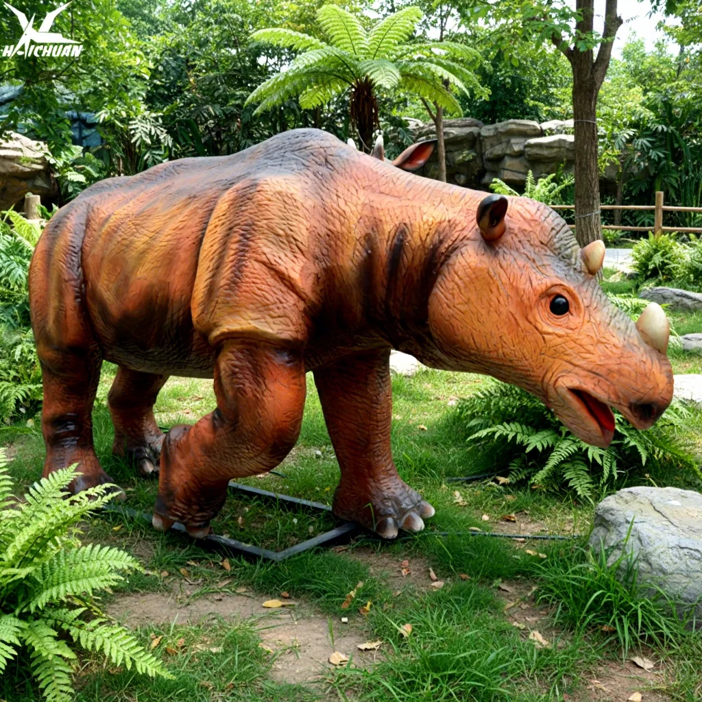 Produkcja animatronicznych zwierząt, life-size, realistyczne prehistoryczne posągi zwierząt z czujnikiem do wystawy w parku zoologicznym