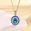 Blue pointed crystal119#Pendant with chain