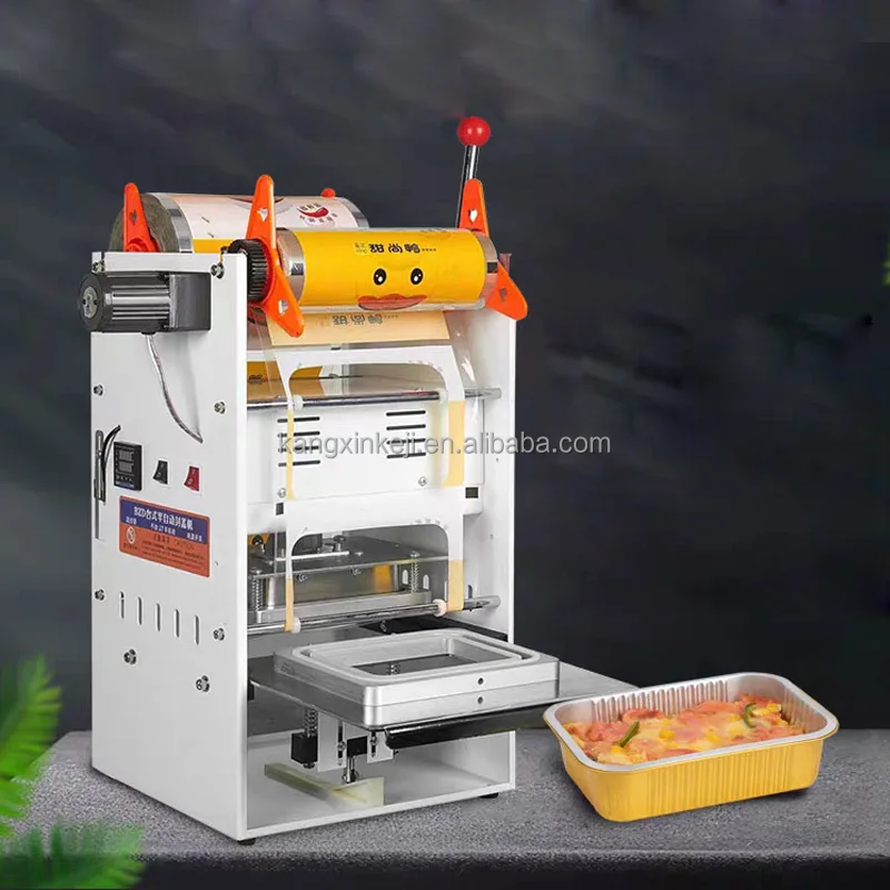 Semi Automatic Plastic Sealing Machine Manual Tray Container Fast Food  Lunch Box Heat Sealer