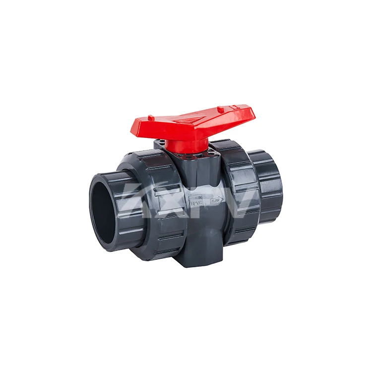Custom Good Design Factory Supply  2 Inch Double Union Plastic Pvc UPVC Manual Socket Ball Valve