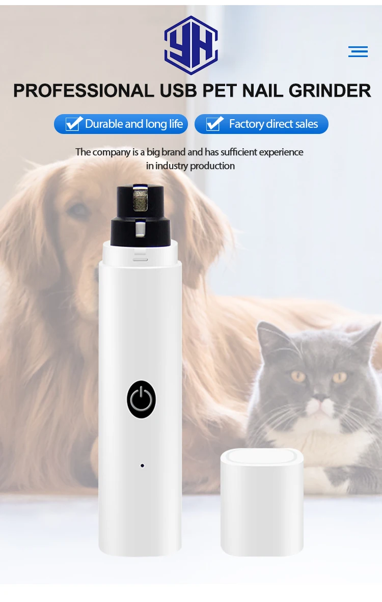 Dog Nail Grinders Rechargeable Pet Quiet Cat Paws Nail Grooming Trimmer