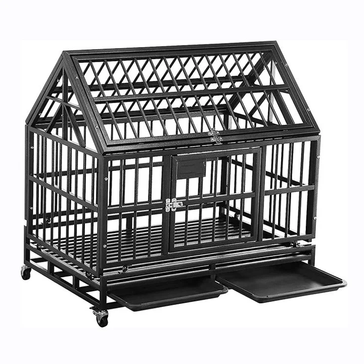 Luxury Metal Dog Crates New Design Xl Xxl Black Large Dog Cages