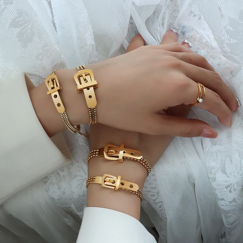 Punk 18k Gold Plated Indian Jewelry Stainless Steel 3 Layers Beads Box