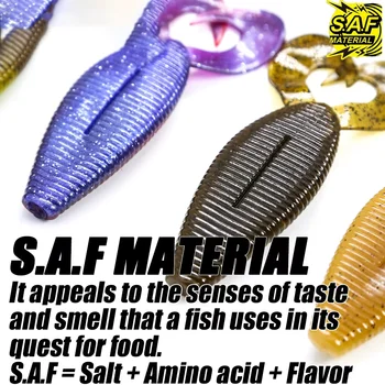 Peanut-Shape Double-Tail Artificial Soft Bait 10cm Fishy Salty Scent Sea Fishing Lure for Bass Mandarin Fish Snakehead 2 Pieces – Soft Lure – view 5
