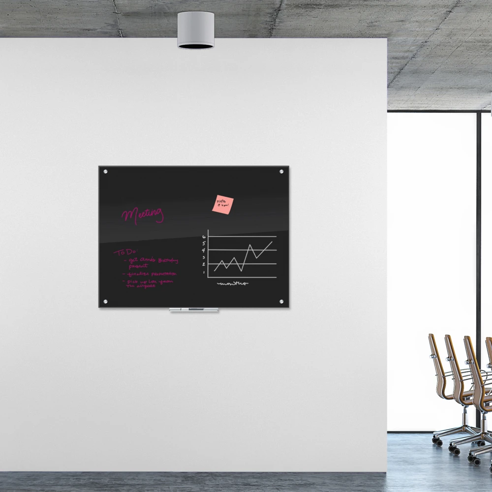 Оптовая продажа подвижная школьная доска для письма из закаленного стекла белая с подставкой антибликовое магнитное стекло