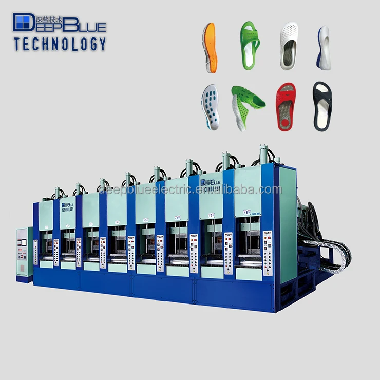 Automatic EVA Injection Moulding Machine Double Color Two Injector Six Station Servo Motor Shoe Making Machine