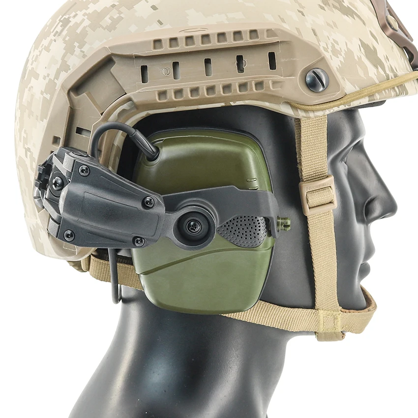 Tactical Helmet Arc Rail Hearing Protection Noise Canceling Amplifier