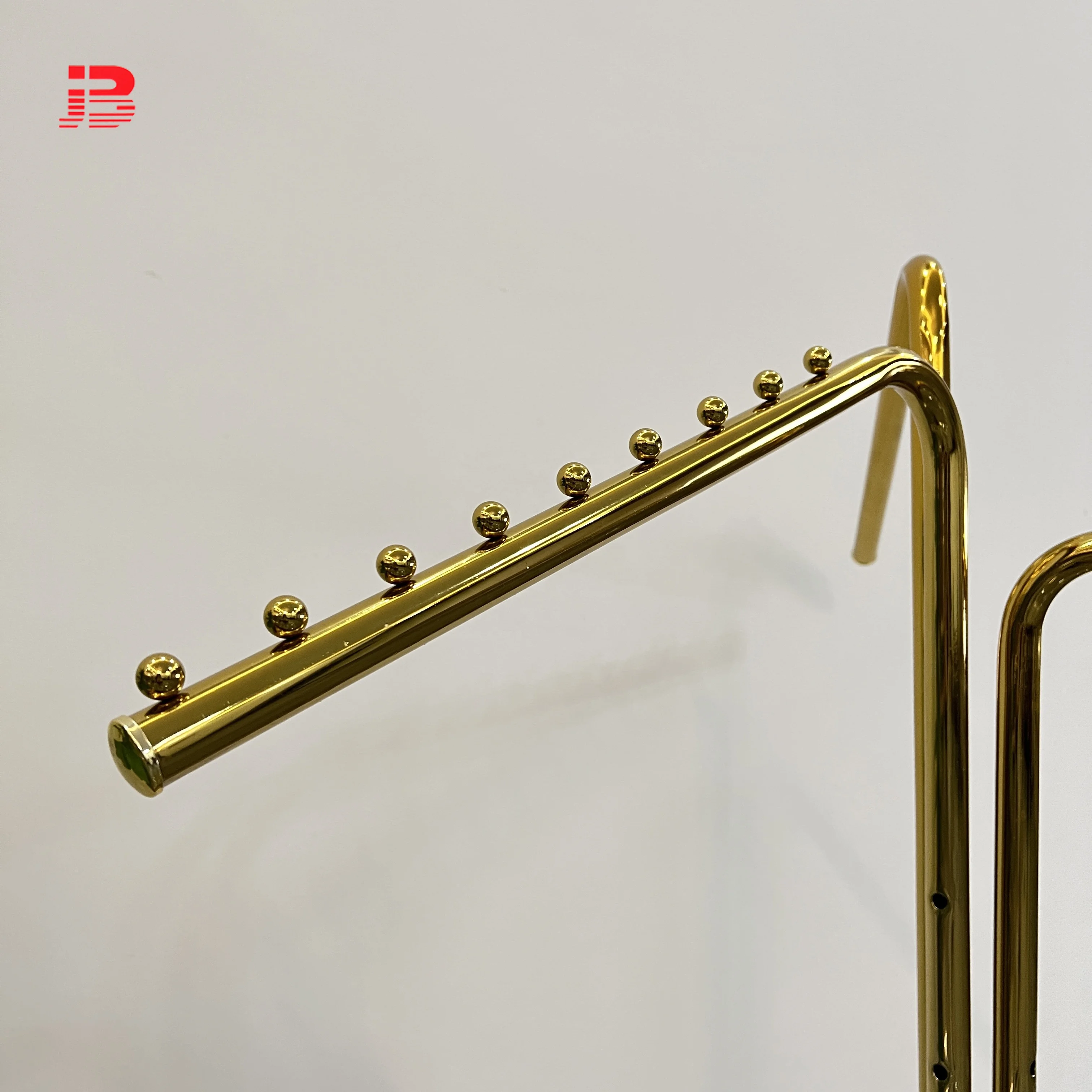 Heavy-duty Metal Garment Gold Clothing Display Rack details