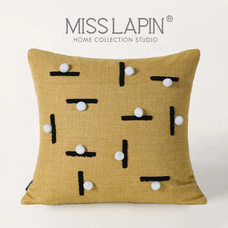 MISS LAPIN Designer Throw Pillow Cases Kids Bedroom Pom Poms Yellow Cushion  Cover 45x45 - Buy MISS LAPIN Designer Throw Pillow Cases Kids Bedroom Pom  Poms Yellow Cushion Cover 45x45 Product on