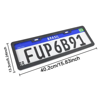 Brazilian Customizable Logo Car License Plate Frame South American Plastic License Plate Holder Cross-Border Hot-Selling Product