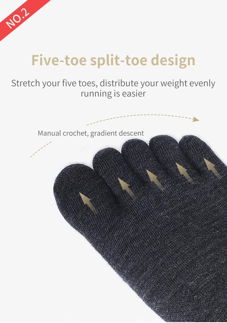 1Pairs AONIJIE E4823 Sports Wool Five-finger Socks Breathable Warm