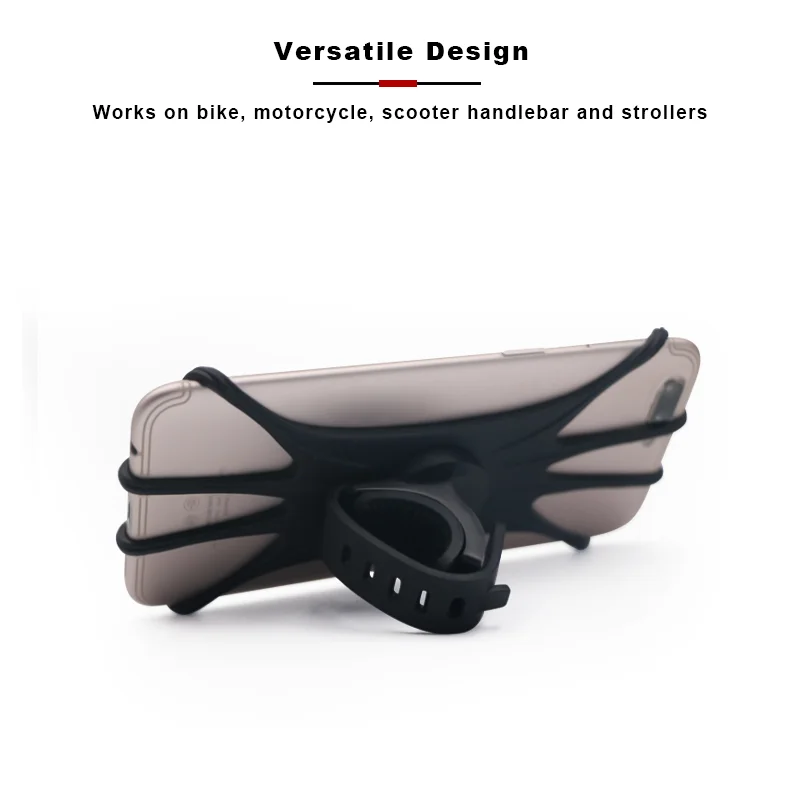 RIDERACE Silicone Bicycle Phone Holder Motorcycle Phones Mobile Handlebar Bracket Cycling Phone Stand GPS Mount for 4-6.5 Inch