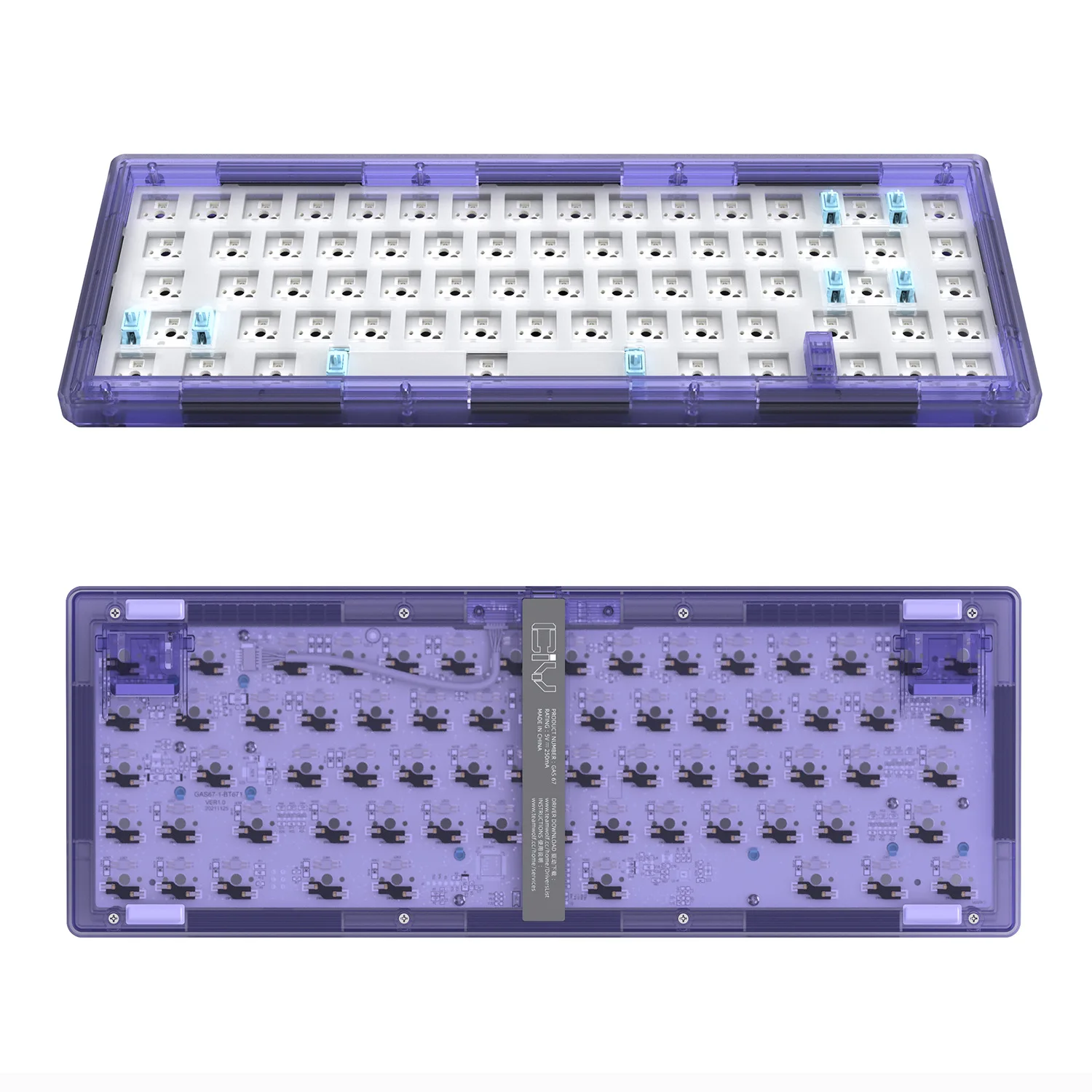 Weikav Ciy Gas67 Gasket Transparent Case Hotswap Wired Mechanical Keyboard  Kit With Rgb Light - Buy Gas67,Ciy Gas67,Weikav Product on Alibaba.com