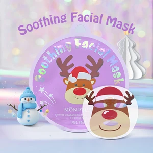 Private Label Moisturizing Mascarillas Faciales Whitening Holiday Character Xmas Animal Print Facial Mask Beauty Sheet Mask